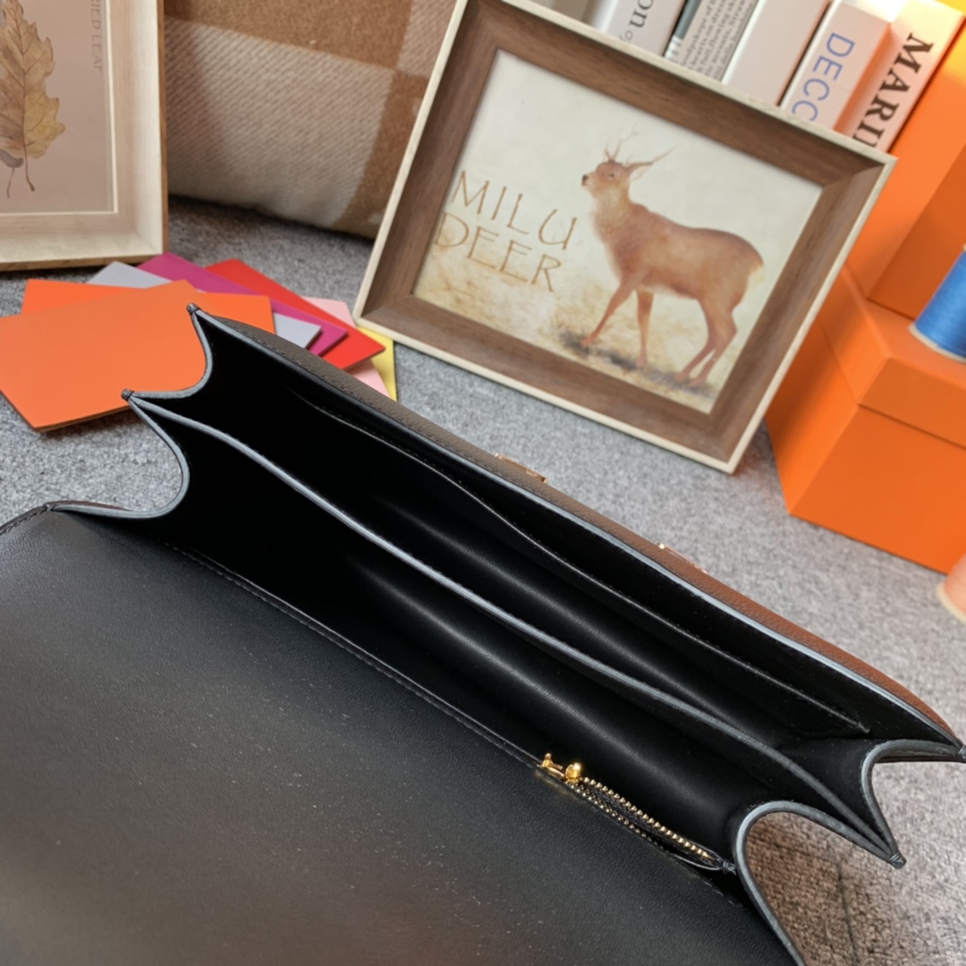 에르메스 콘스탄스24 블랙 로즈골드 버클 앱송